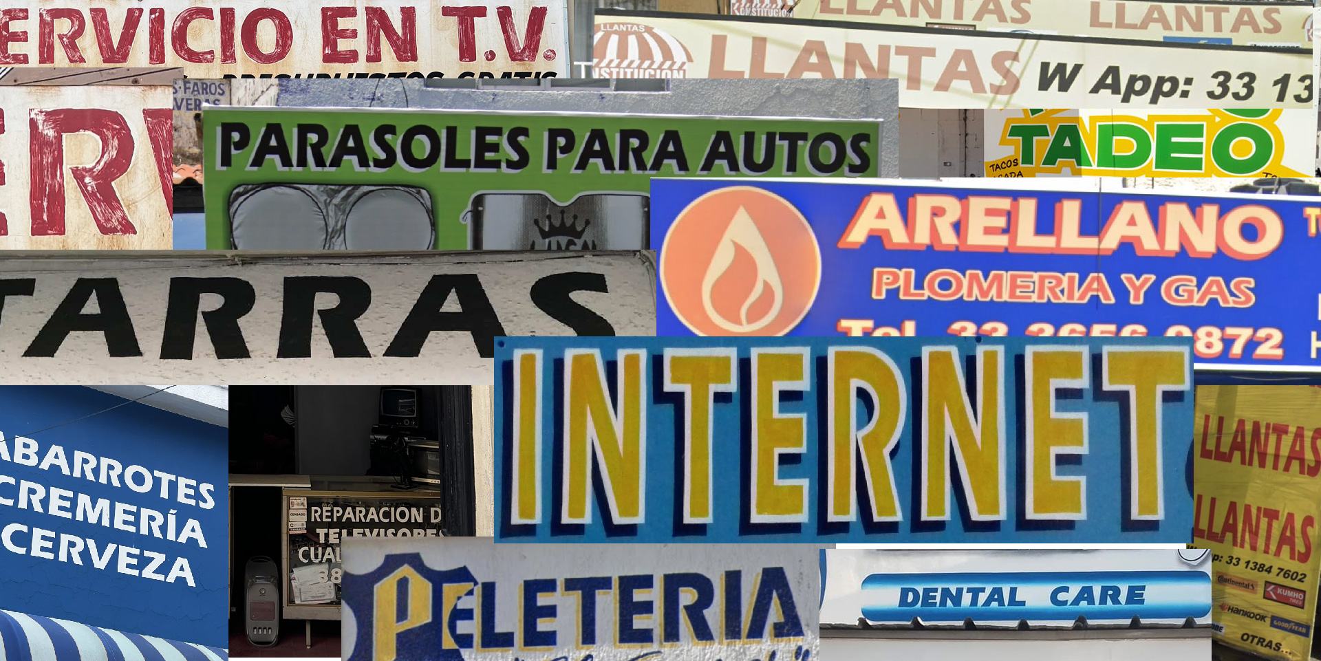 Other examples of Eras® in use, alongside signs with Eras-like lettering.